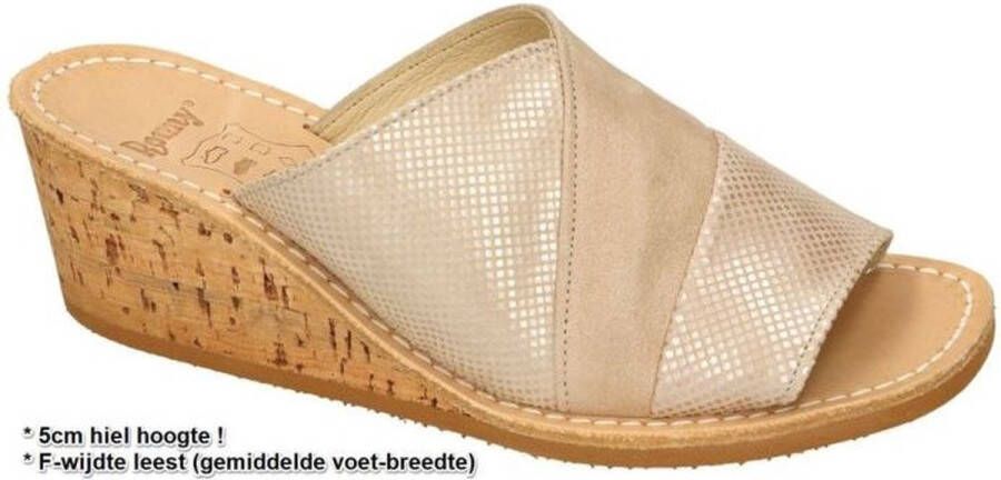 Ronny -Dames beige slippers & muiltjes