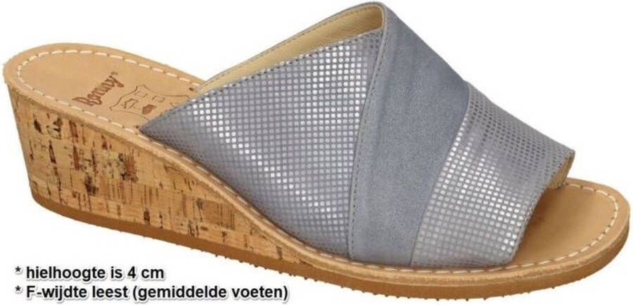 Ronny -Dames blauw licht slippers & muiltjes