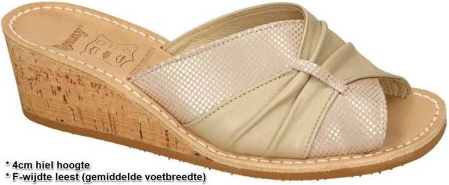 Ronny -Dames goud slippers & muiltjes