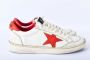 Rossati Model 7003 Dames Sneakers Vintage Wit Rood - Thumbnail 1