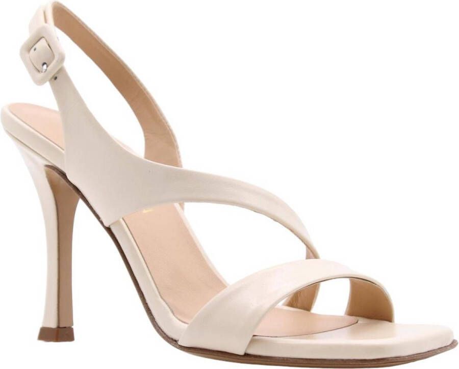 Guglielmo Rotta Rosa Leren Sandalen met Enkelband Beige Dames