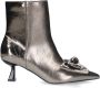 Sacha Dames Antraciet metallic enkellaarsjes met hak - Thumbnail 2