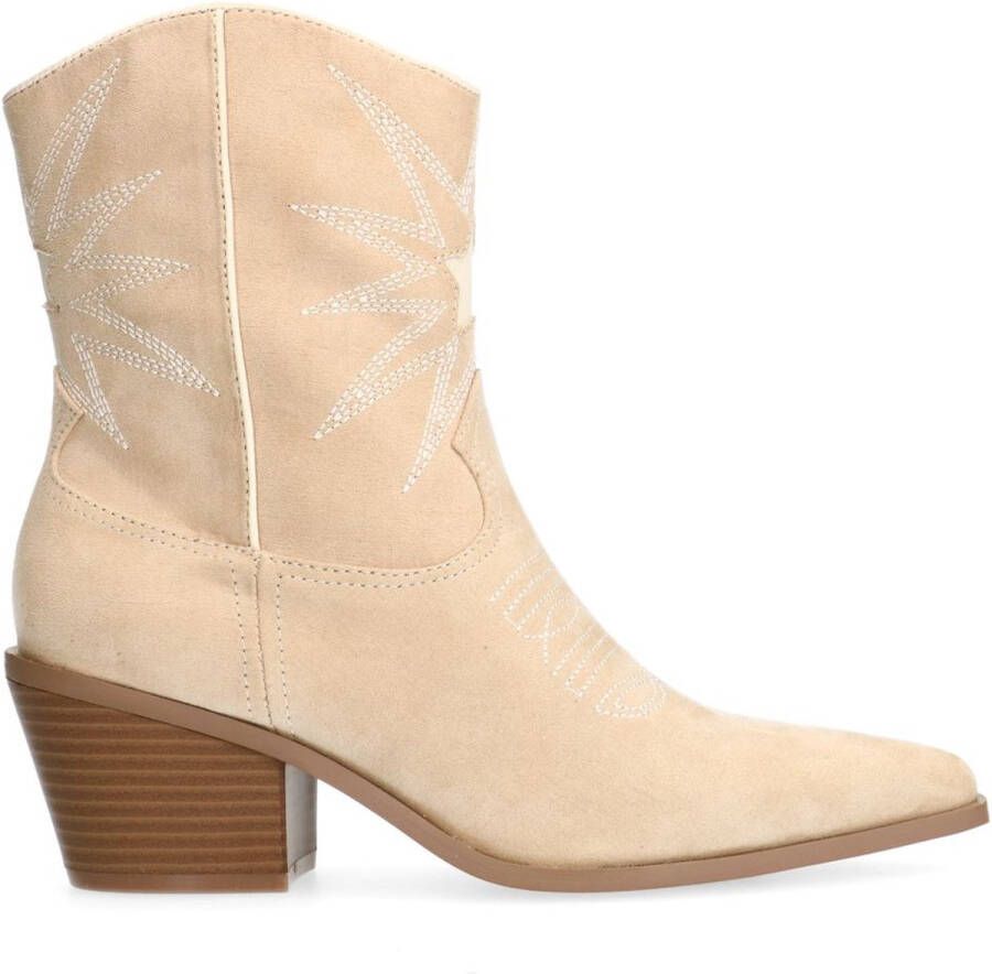 Sacha Dames Beige cowboylaarsjes met hak