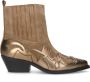 Sacha Dames Beige suède cowboylaarsjes met bronzen details - Thumbnail 2