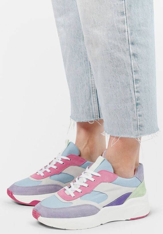 Sacha Dames Blauwe multicolor suede sneakers Schoenen