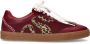 Sacha Dames Bordeaux leren sneakers met leopard details - Thumbnail 2