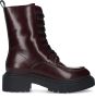 Sacha chunky leren veterboots donkerrood - Thumbnail 2