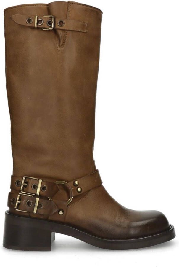 Sacha Dames PRE-ORDER Cognac buckle biker boots - Foto 1