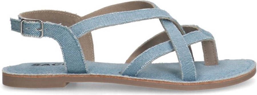 Sacha Dames Denim sandalen met gekruiste bandjes