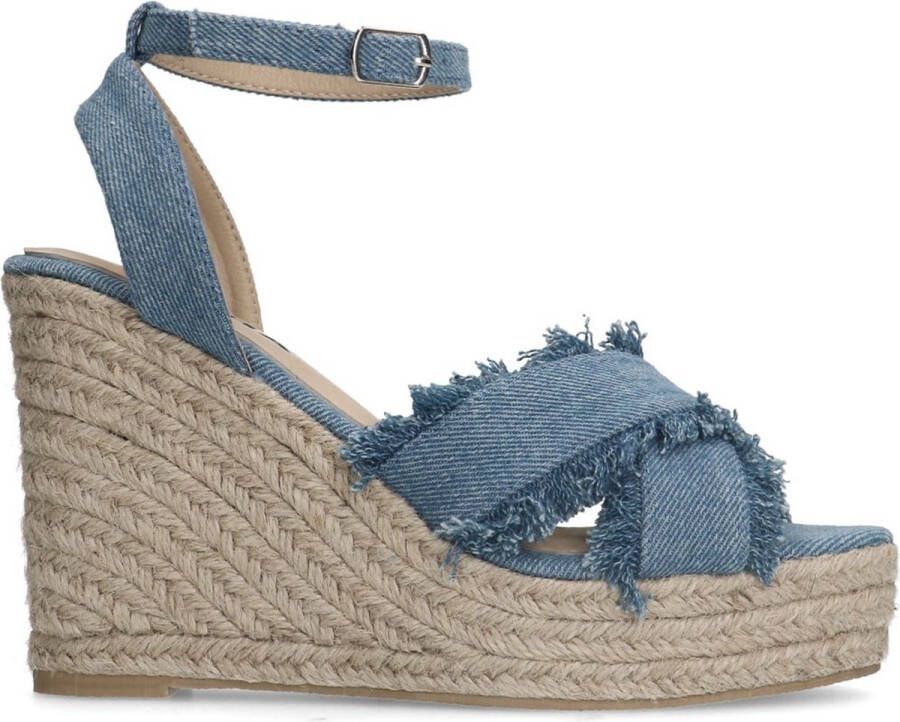 Sacha Dames Denim sleehak sandalen