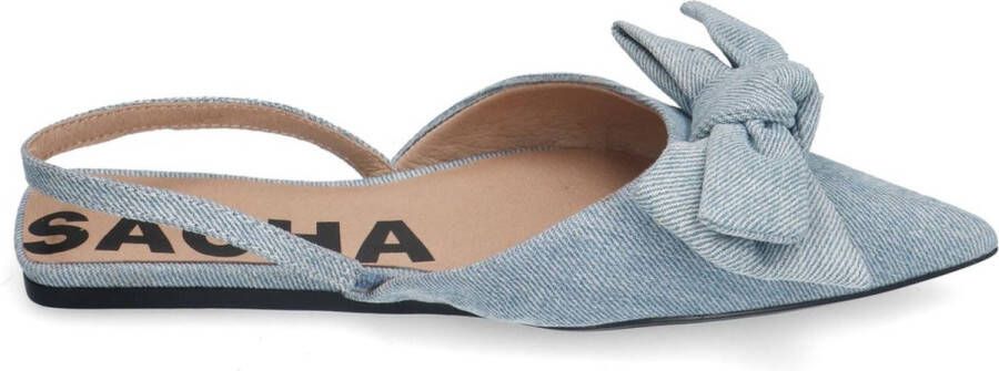 Sacha Dames Denim slingbacks met strik