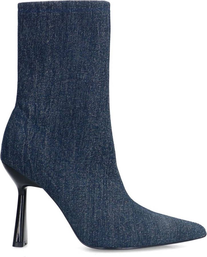 Sacha Dames Denim sock boots met trechterhak