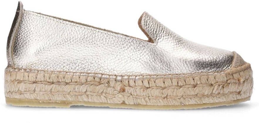 Sacha Dames Gouden leren espadrilles