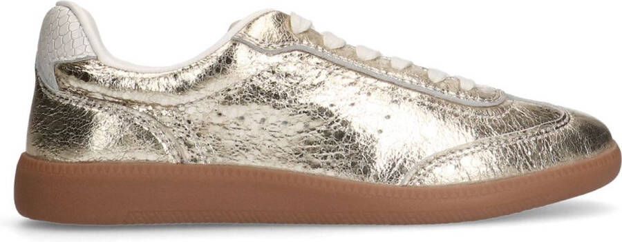 Sacha Dames Gouden metallic leren sneakers