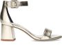 Sacha Dames Gouden metallic sandalen met blokhak - Thumbnail 2