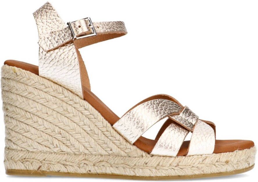 Sacha Dames Gouden metallic sleehak sandalen