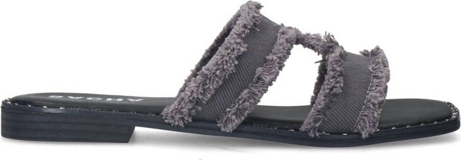 Sacha Dames Grijze denim slippers