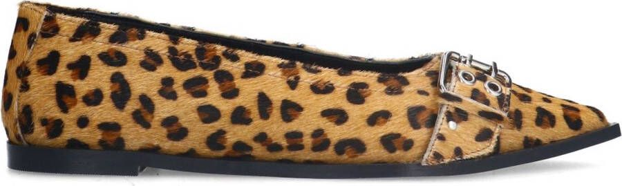 Sacha Dames Leopard buckle ballerina's