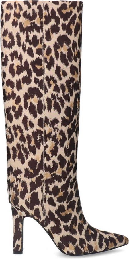 Sacha Dames Leopard hoge laarzen met hak