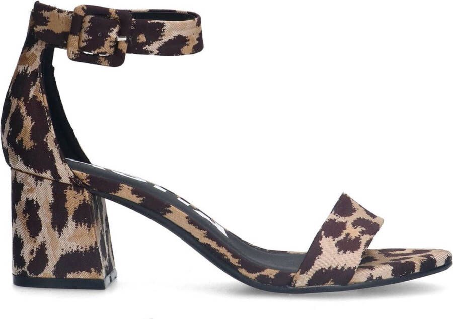 Sacha Dames Leopard sandalen met blokhak