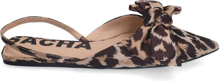 Sacha Dames Leopard slingbacks met strik