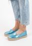 Sacha Dames Metallic blauwe leren espadrilles - Thumbnail 2