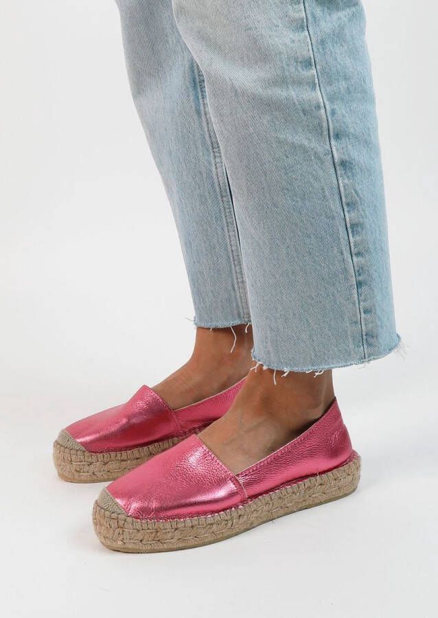 Sacha Dames Metallic roze leren espadrilles - Foto 4