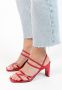 Sacha Dames Rode metallic hak sandalen met bandjes - Thumbnail 2