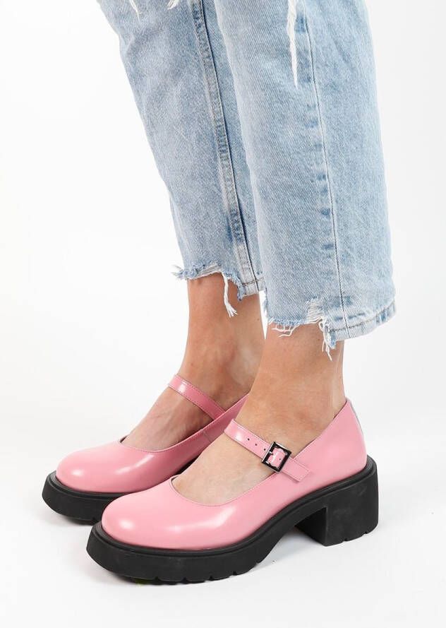 Sacha Dames Roze gesloten pumps met plateau hak