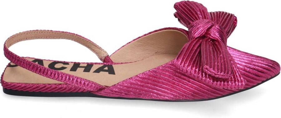 Sacha Dames Roze metallic slingbacks met strik