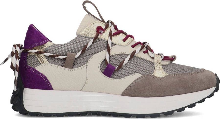 Sacha Dames Taupe sneakers met paarse details - Foto 1