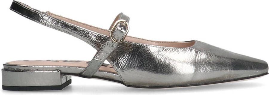 Sacha Dames Zilveren metallic slingbacks