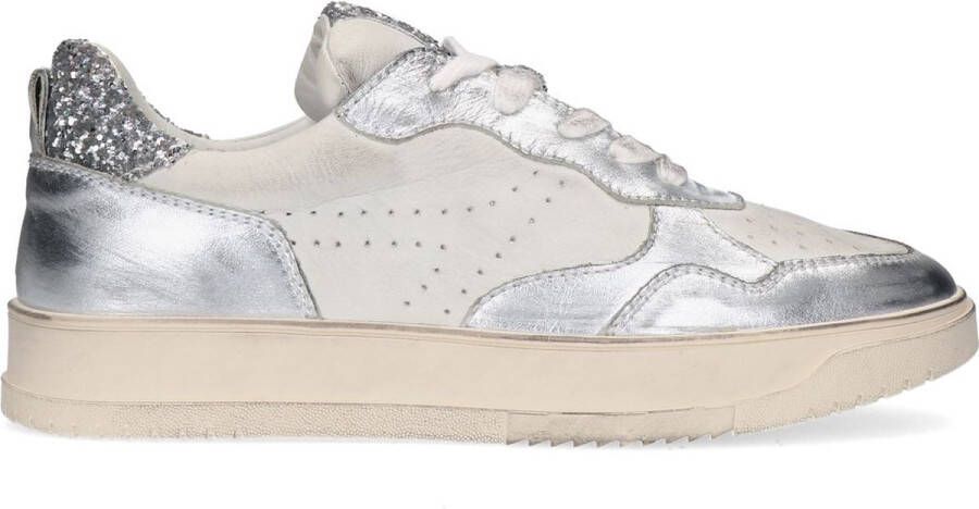 Sacha Dames Zilveren metallic sneakers met glitters