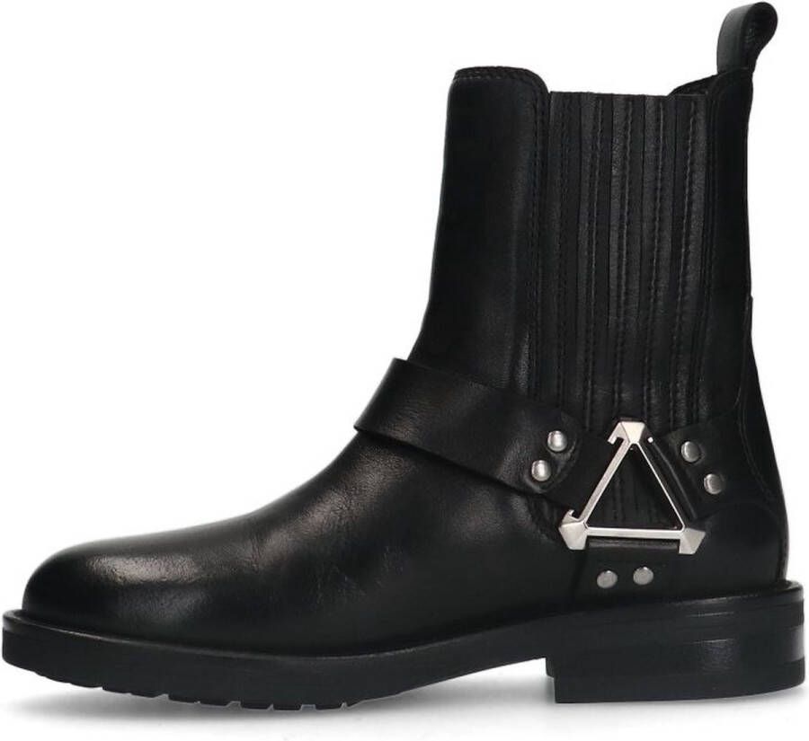 Sacha Dames Zwarte leren biker boots