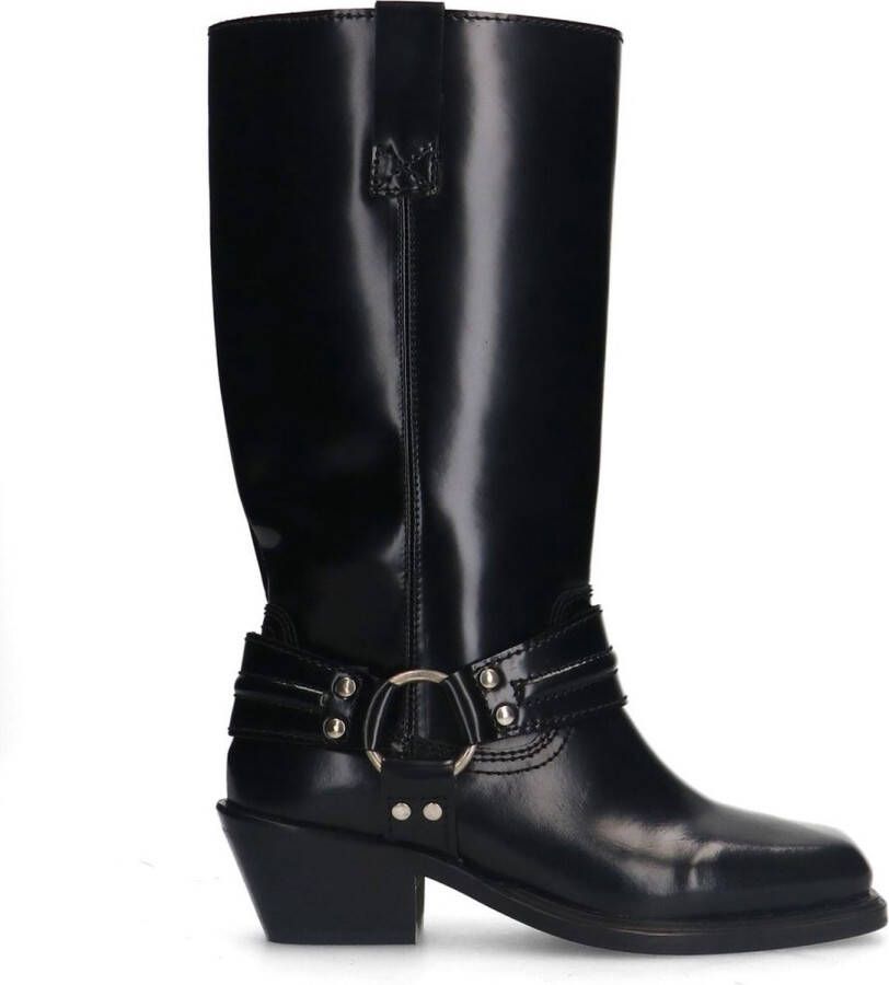 Sacha Dames Zwarte leren biker boots