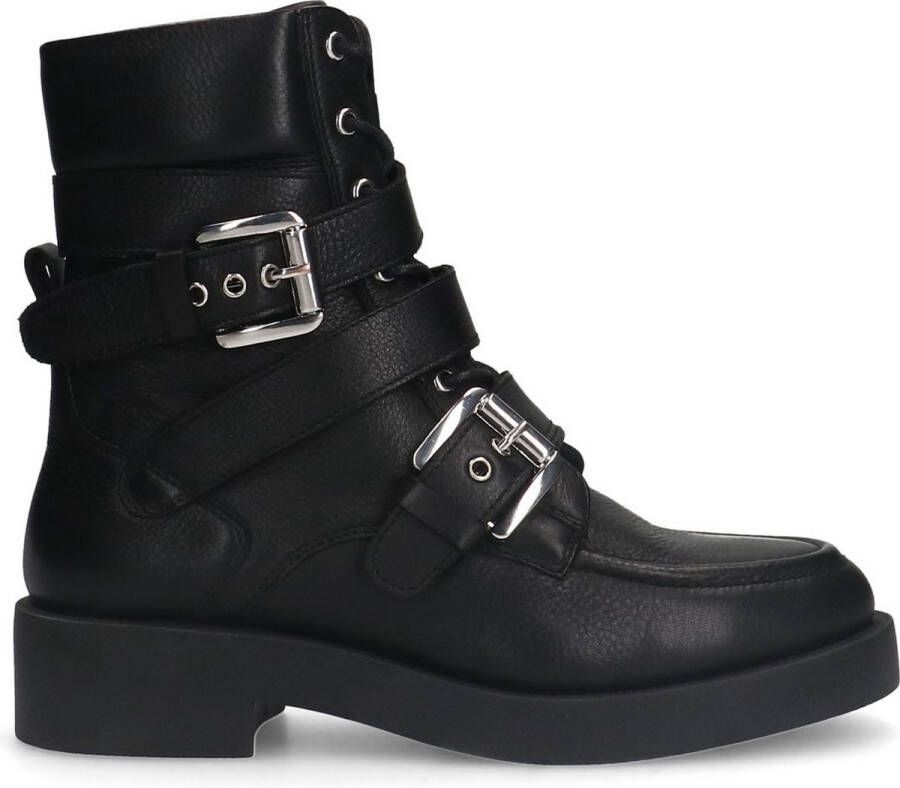 Sacha Dames Zwarte leren biker boots