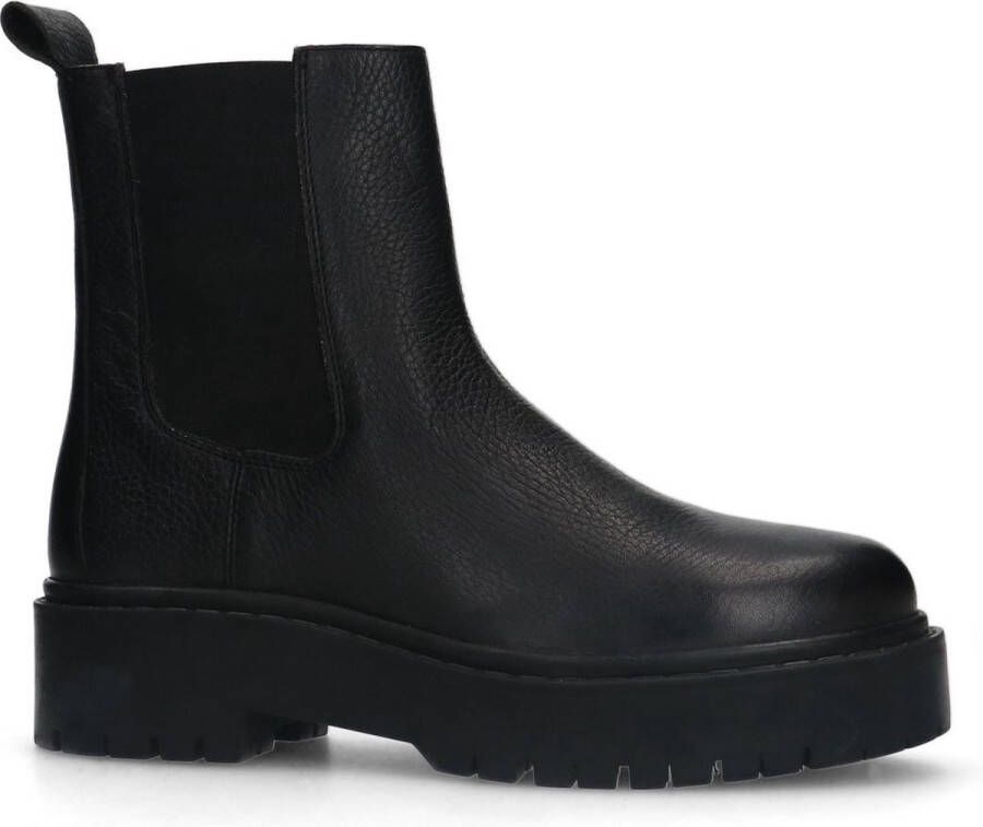 Sacha Dames Zwarte leren chelsea boots