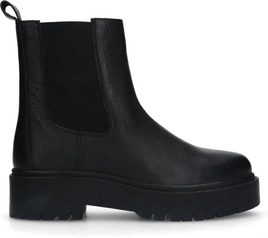 Sacha Dames Zwarte leren chelsea boots