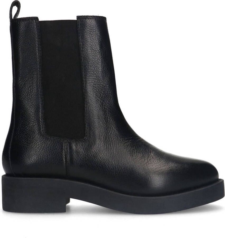 Sacha Dames Zwarte leren chelsea boots