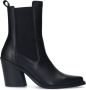 Sacha Dames Zwarte leren chelsea boots met hak - Thumbnail 2