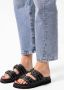 Sacha Dames Zwarte leren chunky slippers met studs - Thumbnail 2