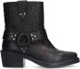 Sacha Dames Zwarte leren croco biker boots - Thumbnail 2