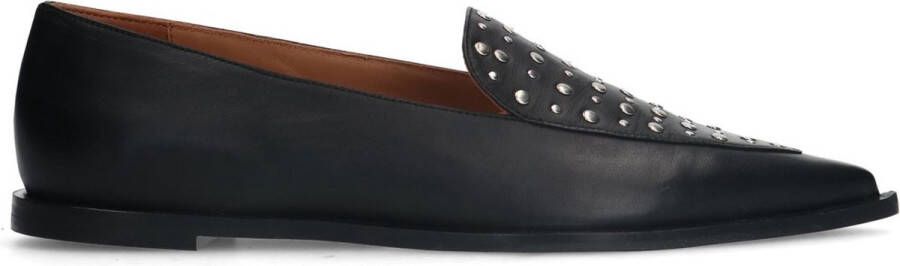 Sacha Dames Zwarte leren loafers met studs