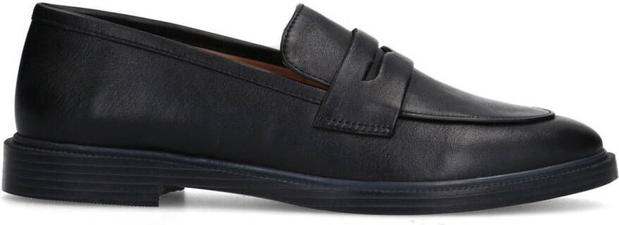 Sacha Dames Zwarte leren penny loafers