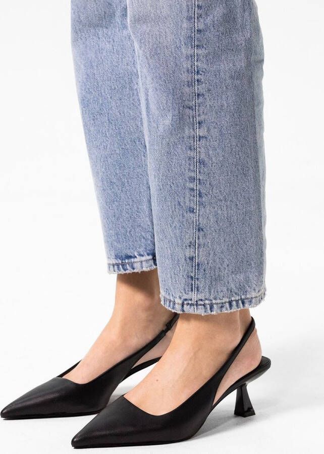 Sacha Dames Zwarte leren slingback pumps