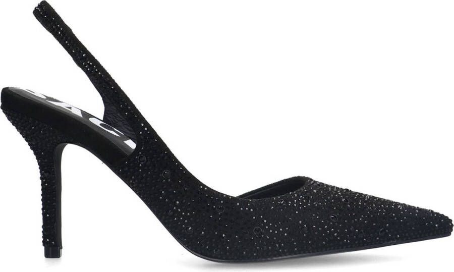 Sacha Dames Zwarte strass slingback pumps