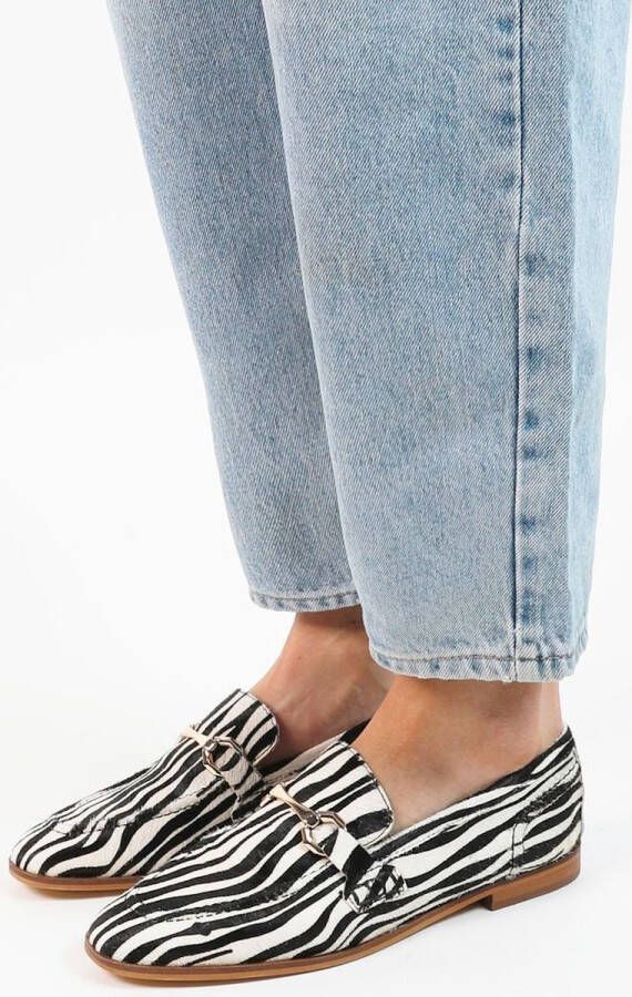 Sacha harige loafers met gesp en zebraprint zwart - Foto 3