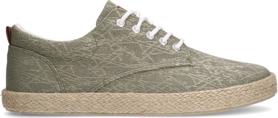 Sacha Heren Khaki veterschoenen met geweven touwzool