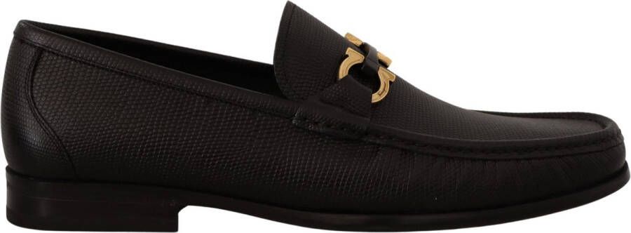 Salvatore Ferragamo Zwarte Kalfsleren Grandioso2 Herenschoenen Black Heren