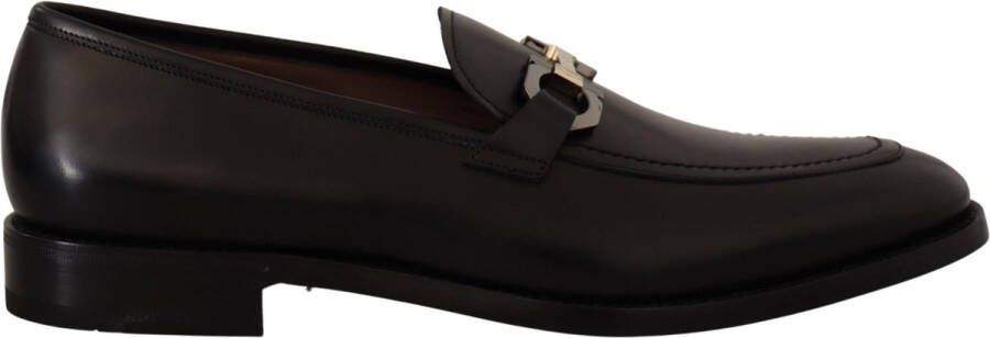 Salvatore Ferragamo Luxe Leren Loafers Gancio Bit Stijl Black Heren